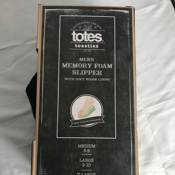 TOTES MEN’S BLUE MEMORY FOAM NON SKID SLIPPERS - Picture 12 of 12